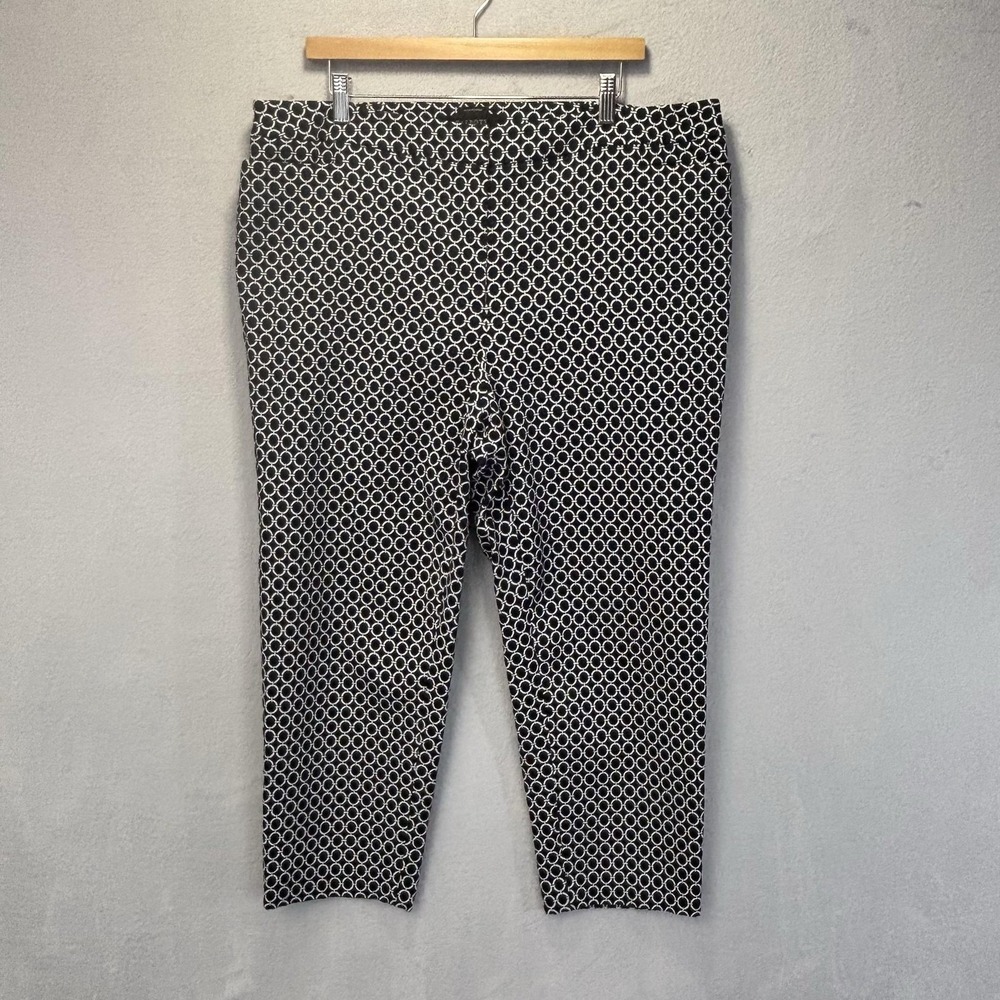 Talbots Hampshire Cropped Pants Womens 18WP Petite Navy Blue Nautical Coastal